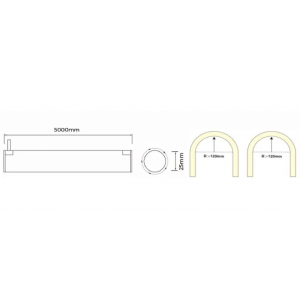 Гнучкий неон COLORS 24V IP65 14,4W 950Lm 3000K 5м (NNR25-WW)
