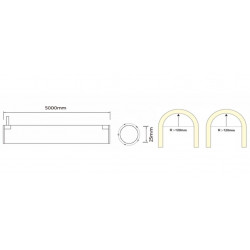 Flexible neon COLORS 48V-IP65 14,4W 950Lm 4000K (NNR25-20M-NW)