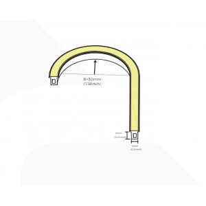 Ultra-thin flexible neon COLORS 24V IP67 7.2W 230Lm 2300K 5m (NMS0306T-SWW)