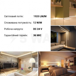 Світлодіодна стрічка RISHANG 128-2835-24V-IP20 12W 1578Lm 4000K 5м (RD00C8TC-A-NW)