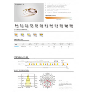 Taśma LED RISHANG 96-3528-24V-IP33 9W 2700K/6500K 5m (RD0096BC-B-MW)