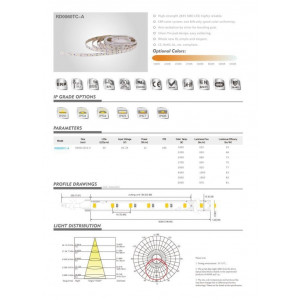 Taśma LED RISHANG 64-2835-24V-IP20 6W 930Lm 6000K 5m (RD0064TC-AW)