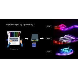 Світлодіодна стрічка COLORS 60-5050-12V-IP20 8.4W SMART RGB-SPI 5м (DS560RGB-12V-10mm)