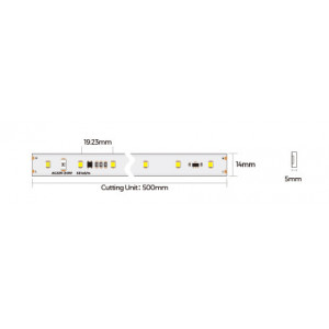 LED strip COLORS 52-2835-230V-IP65 6W 450Lm 2850K 50м (H852-230V-12mm-WW)