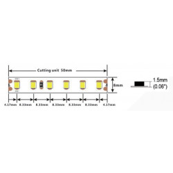 LED strip COLORS 120-2835-24V-IP20 8.4W 820Lm 5000K 5m (D8120-24V-8mm-DW)