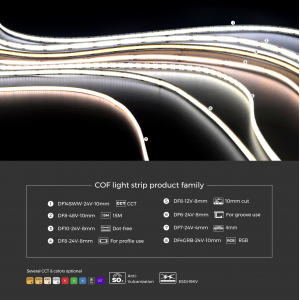 LED strip COLORS COB-24V-IP20 8W 620-630nm 5m (DF6-24V-8mm-G)