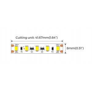 Світлодіодна стрічка COLORS 120-2835-24V-IP20 9,6W 700Lm 3000K 20м (DJS120-24V-8mm-WW)