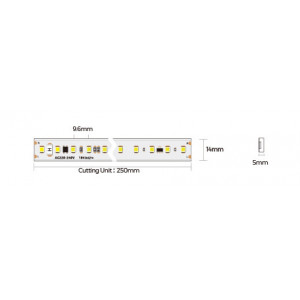 LED strip COLORS 104-2835-220V-IP65 10.6W 1100Lm 5700K 20m (H8104-230V-12mm-IP65-W)