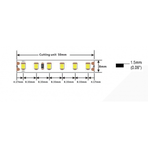 LED strip COLORS 120-2835-24V-IP67 8.4W 1010Lm 1900K 5m (D8120-24V-8mm-IP67-GW)